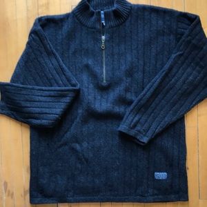 Cottonfield zip front wool sweater